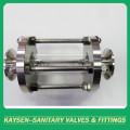 Sanitary sight glass clamped straight with protection cover